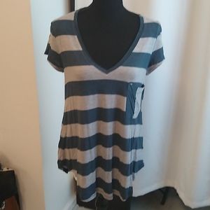 NWT Super Soft Grey and Blue v neck t shirt